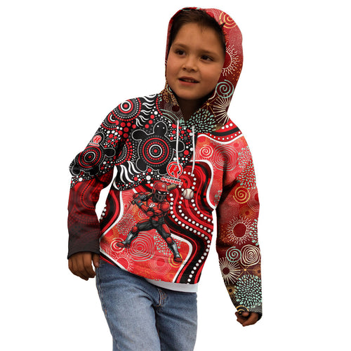 Melbourne Renegades Kid Hoodie Indigenous Dot Art Superhero Batter Tribal Pattern