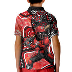 Melbourne Renegades Kid Polo Shirt Indigenous Dot Art Superhero Batter Tribal Pattern