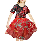 Melbourne Renegades Kid Short Sleeve Dress Indigenous Dot Art Superhero Batter Tribal Pattern