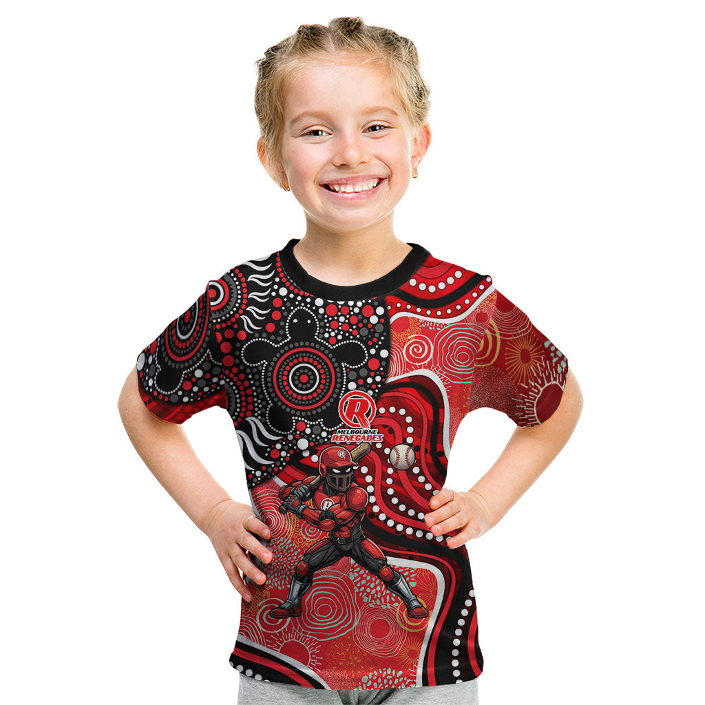 Melbourne Renegades Kid T Shirt Indigenous Dot Art Superhero Batter Tribal Pattern
