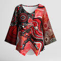 Melbourne Renegades Kimono Sleeve Blouse Indigenous Dot Art Superhero Batter Tribal Pattern