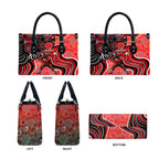 Melbourne Renegades Leather Bag Indigenous Dot Art Superhero Batter Tribal Pattern