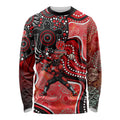 Melbourne Renegades Long Sleeve Shirt Indigenous Dot Art Superhero Batter Tribal Pattern