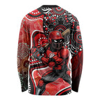 Melbourne Renegades Long Sleeve Shirt Indigenous Dot Art Superhero Batter Tribal Pattern