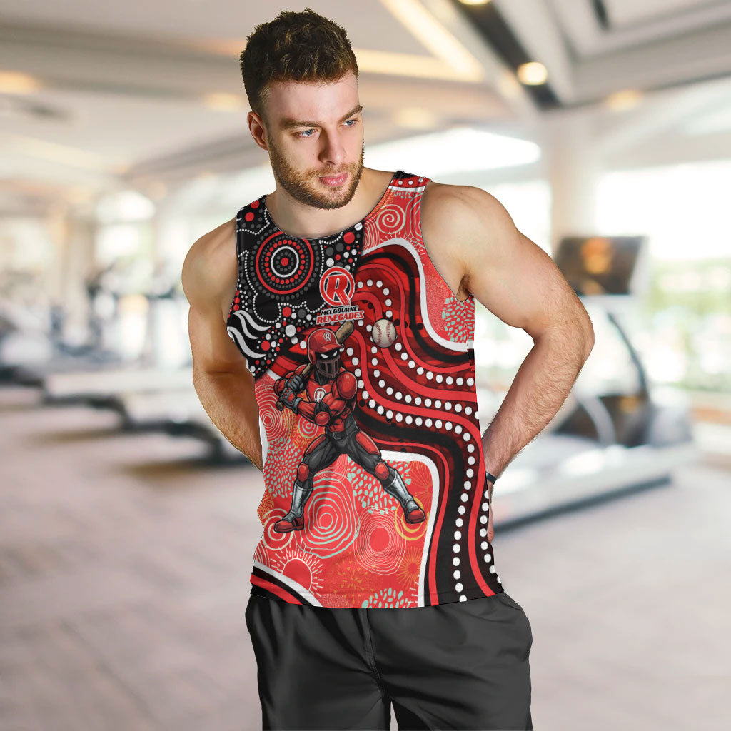 Melbourne Renegades Men Tank Top Indigenous Dot Art Superhero Batter Tribal Pattern
