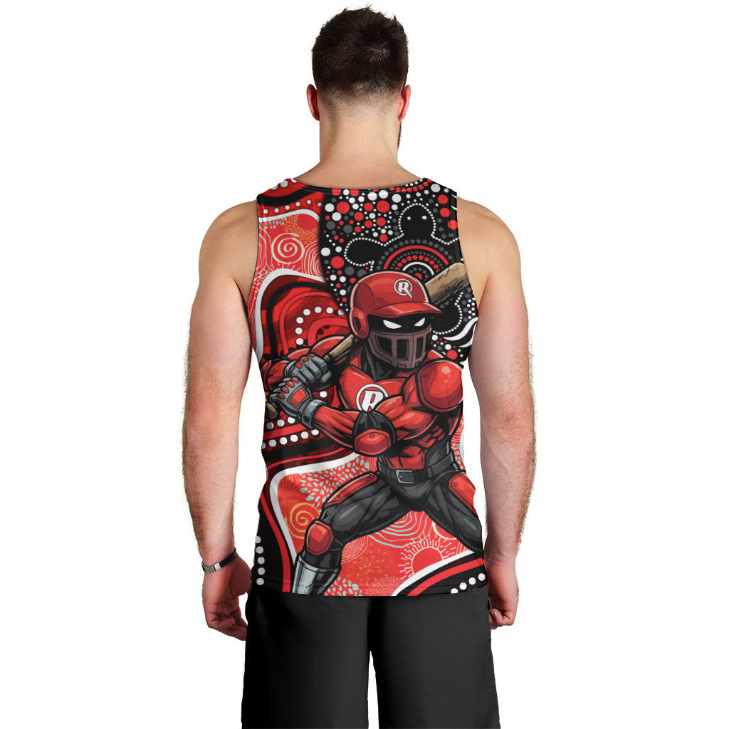 Melbourne Renegades Men Tank Top Indigenous Dot Art Superhero Batter Tribal Pattern