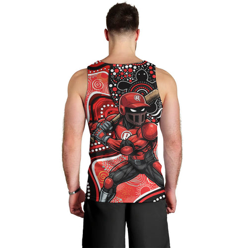 Melbourne Renegades Men Tank Top Indigenous Dot Art Superhero Batter Tribal Pattern