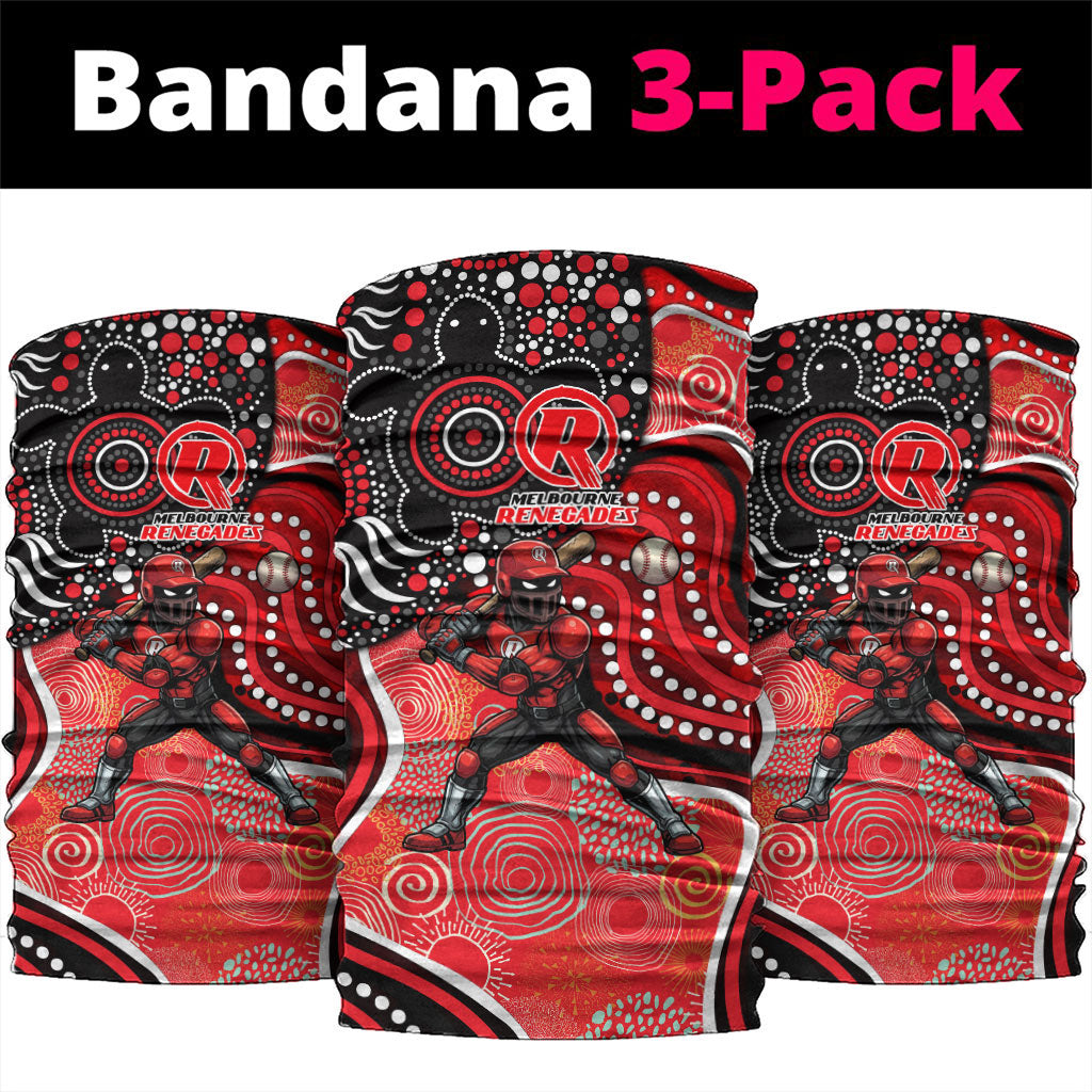 Melbourne Renegades Neck Gaiter Indigenous Dot Art Superhero Batter Tribal Pattern