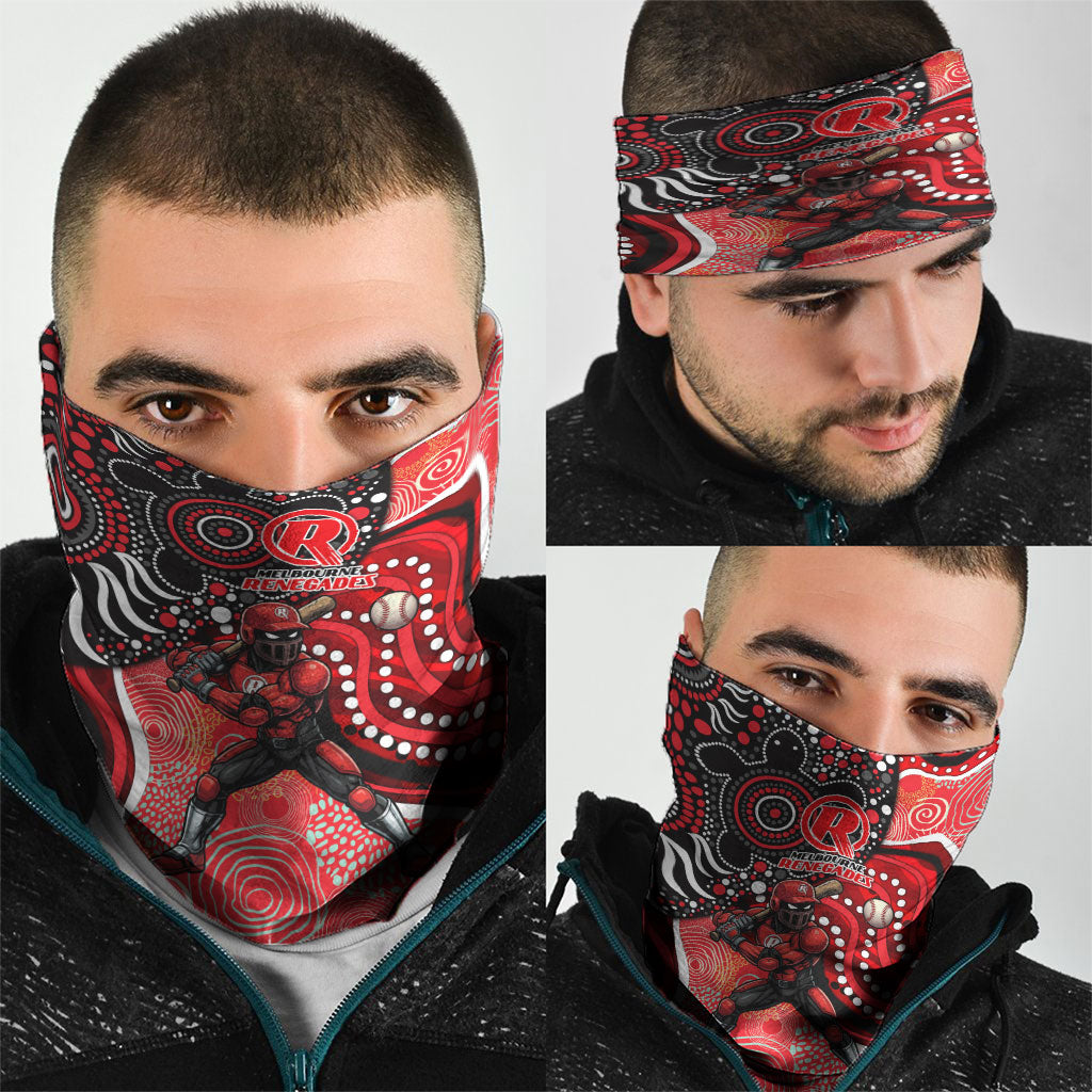 Melbourne Renegades Neck Gaiter Indigenous Dot Art Superhero Batter Tribal Pattern
