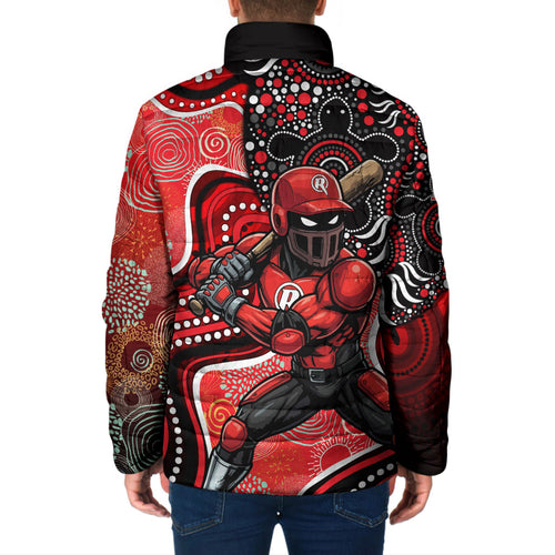 Melbourne Renegades Padded Jacket Indigenous Dot Art Superhero Batter Tribal Pattern
