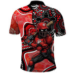 Melbourne Renegades Polo Shirt Indigenous Dot Art Superhero Batter Tribal Pattern