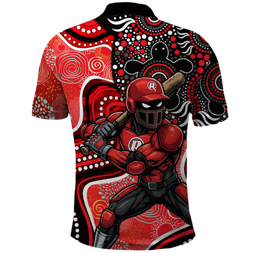 Melbourne Renegades Polo Shirt Indigenous Dot Art Superhero Batter Tribal Pattern