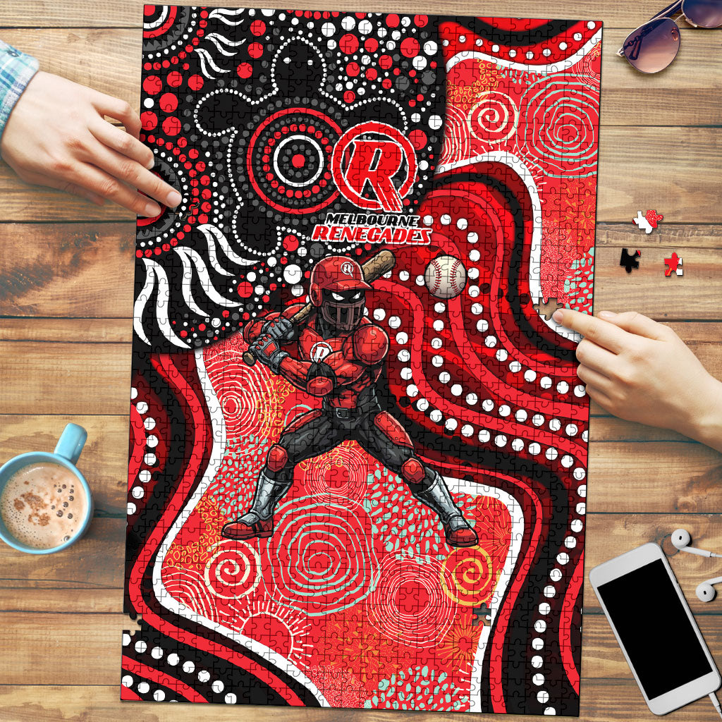 Melbourne Renegades Puzzle Indigenous Dot Art Superhero Batter Tribal Pattern