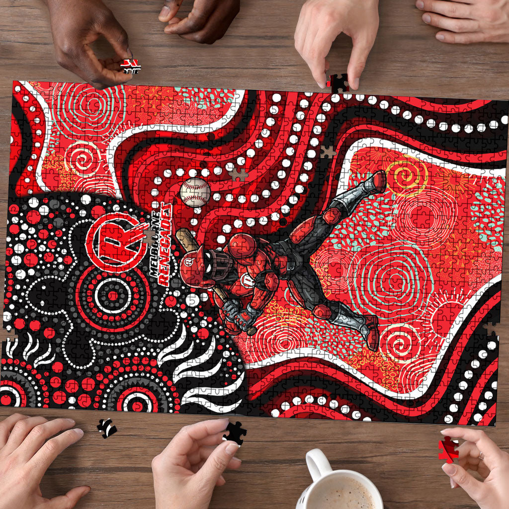 Melbourne Renegades Puzzle Indigenous Dot Art Superhero Batter Tribal Pattern