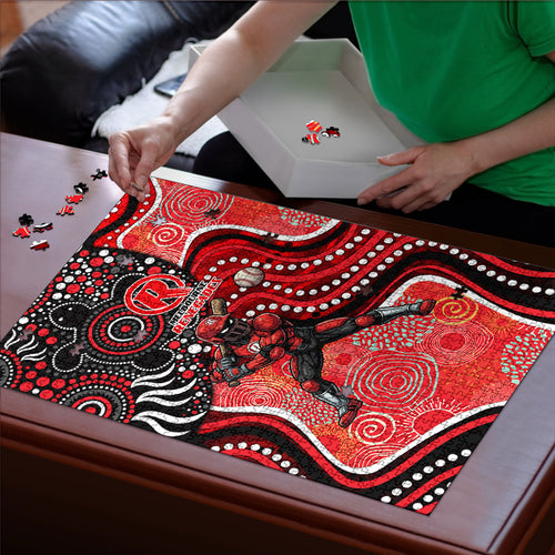Melbourne Renegades Puzzle Indigenous Dot Art Superhero Batter Tribal Pattern