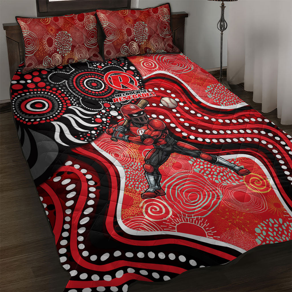 Melbourne Renegades Quilt Bed Set Indigenous Dot Art Superhero Batter Tribal Pattern