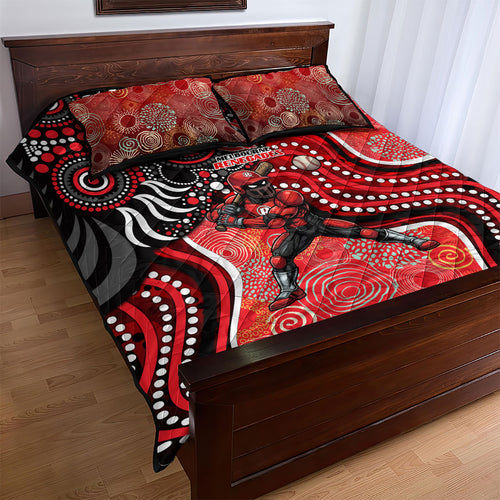 Melbourne Renegades Quilt Bed Set Indigenous Dot Art Superhero Batter Tribal Pattern