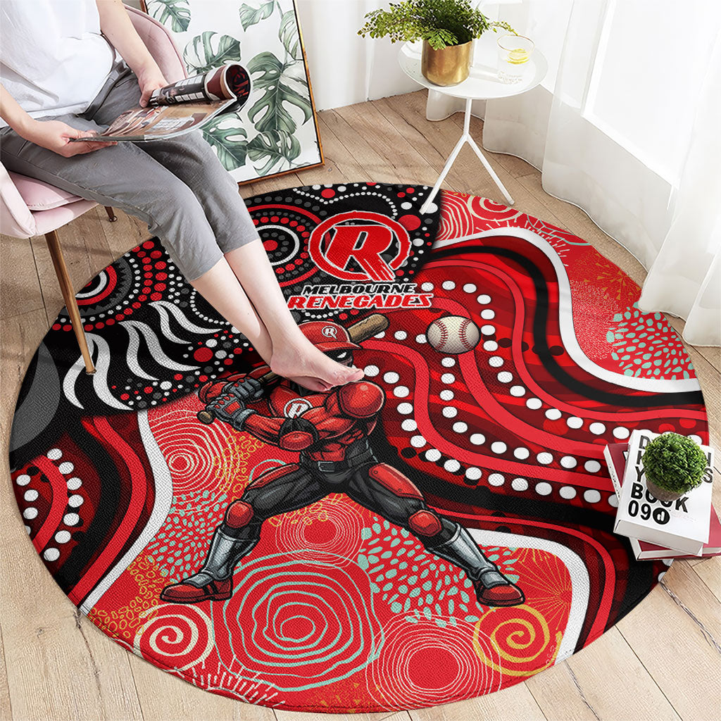 Melbourne Renegades Round Carpet Indigenous Dot Art Superhero Batter Tribal Pattern