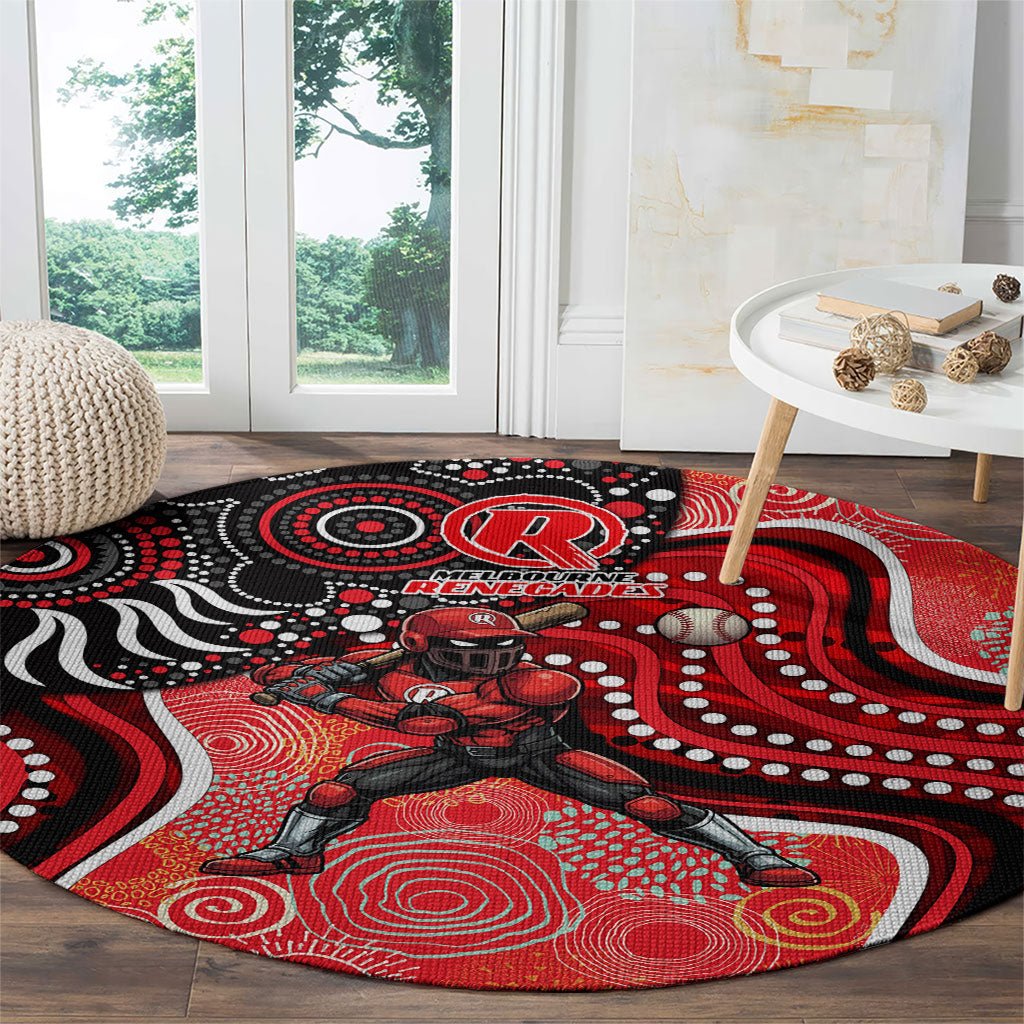 Melbourne Renegades Round Carpet Indigenous Dot Art Superhero Batter Tribal Pattern