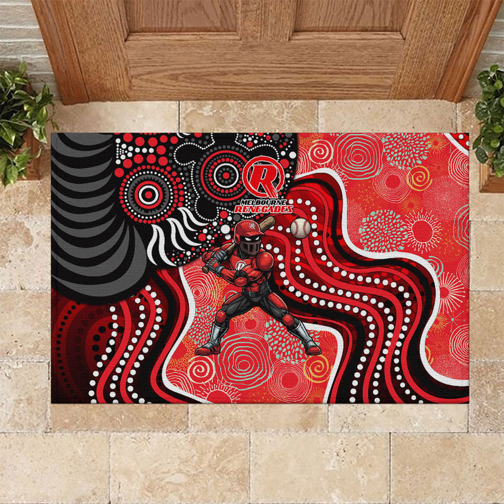 Melbourne Renegades Rubber Doormat Indigenous Dot Art Superhero Batter Tribal Pattern