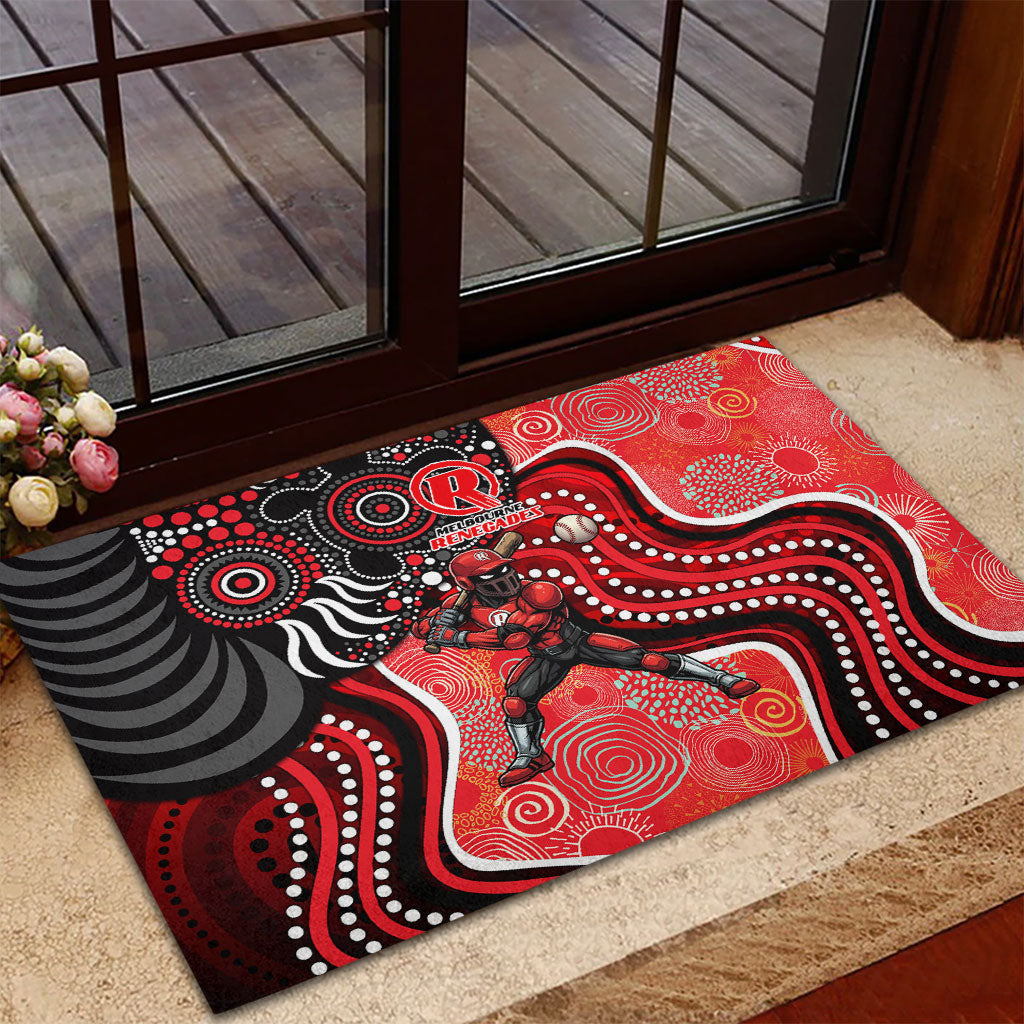 Melbourne Renegades Rubber Doormat Indigenous Dot Art Superhero Batter Tribal Pattern