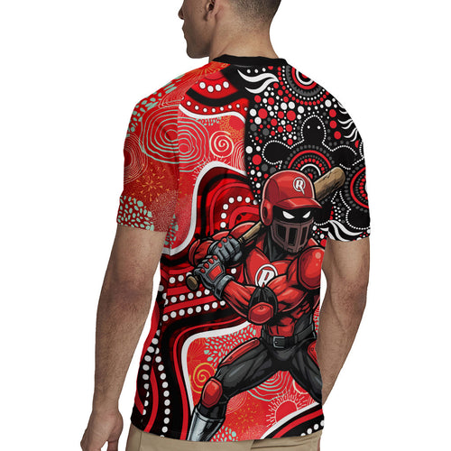 Melbourne Renegades Rugby Jersey Indigenous Dot Art Superhero Batter Tribal Pattern