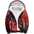 Melbourne Renegades Sherpa Hoodie Indigenous Dot Art Superhero Batter Tribal Pattern