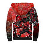 Melbourne Renegades Sherpa Hoodie Indigenous Dot Art Superhero Batter Tribal Pattern