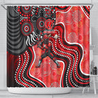 Melbourne Renegades Shower Curtain Indigenous Dot Art Superhero Batter Tribal Pattern