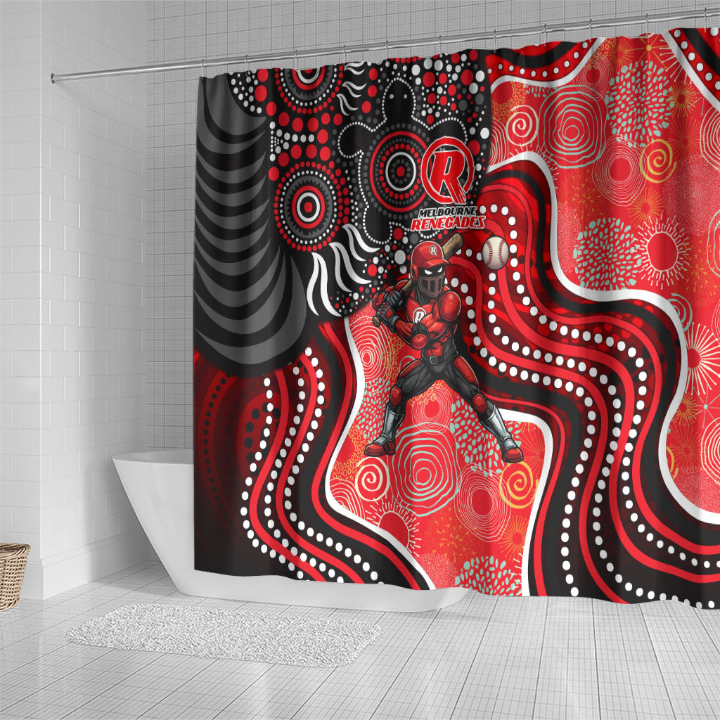 Melbourne Renegades Shower Curtain Indigenous Dot Art Superhero Batter Tribal Pattern