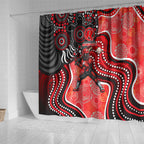 Melbourne Renegades Shower Curtain Indigenous Dot Art Superhero Batter Tribal Pattern