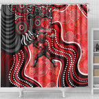 Melbourne Renegades Shower Curtain Indigenous Dot Art Superhero Batter Tribal Pattern