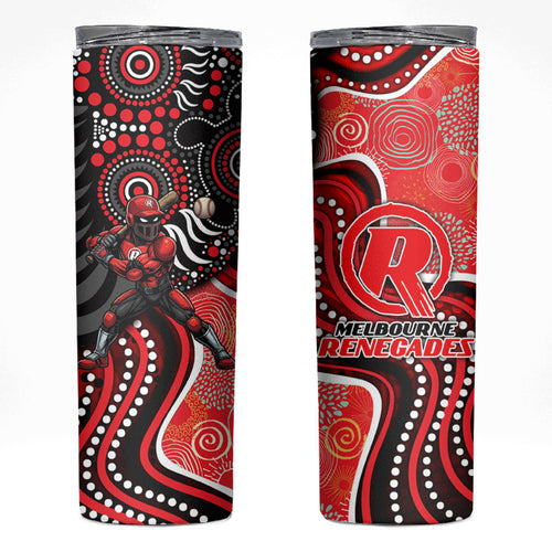 Melbourne Renegades Skinny Tumbler Indigenous Dot Art Superhero Batter Tribal Pattern