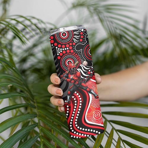 Melbourne Renegades Skinny Tumbler Indigenous Dot Art Superhero Batter Tribal Pattern