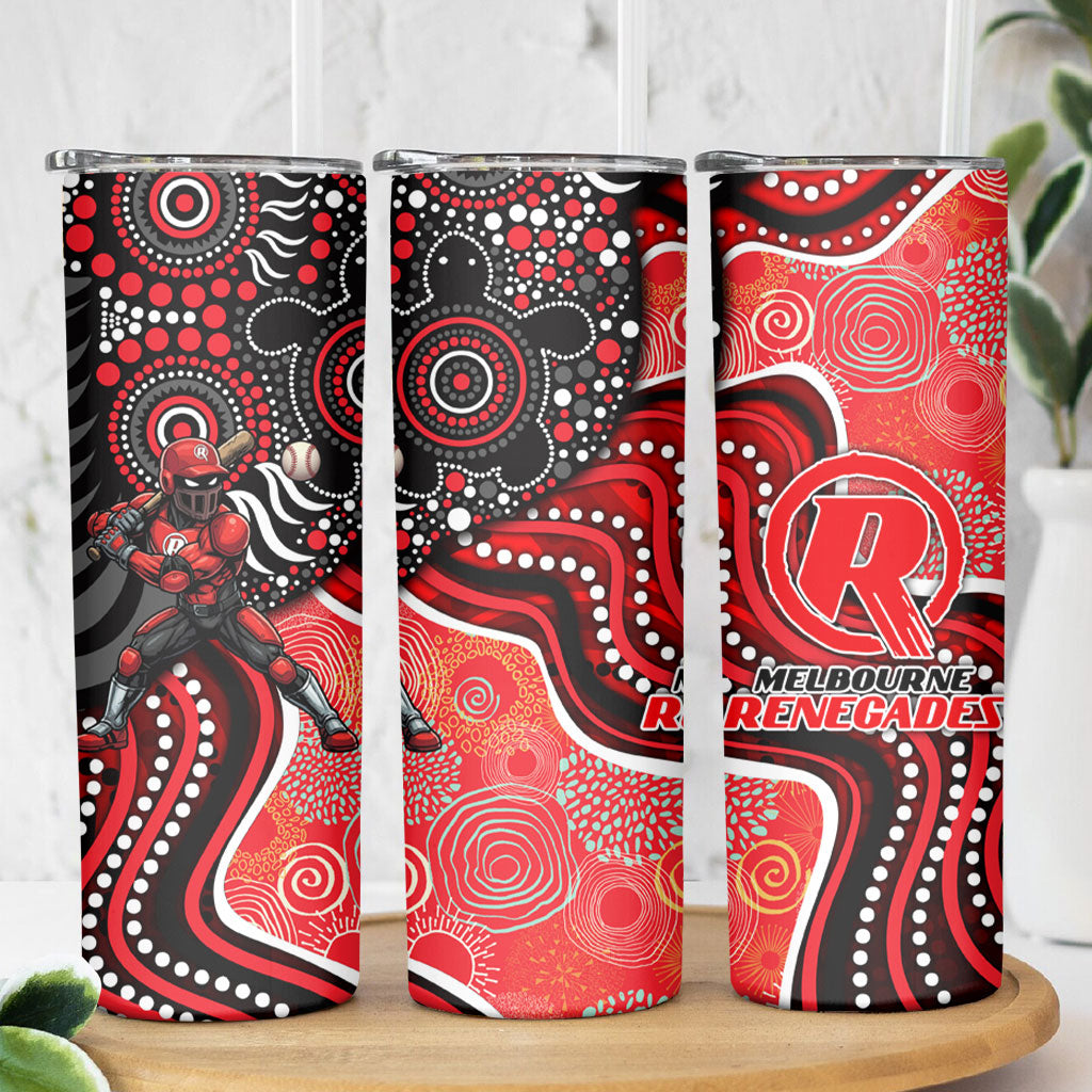 Melbourne Renegades Skinny Tumbler Indigenous Dot Art Superhero Batter Tribal Pattern