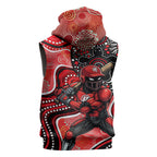 Melbourne Renegades Sleeveless Hoodie Indigenous Dot Art Superhero Batter Tribal Pattern