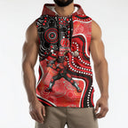 Melbourne Renegades Sleeveless Hoodie Indigenous Dot Art Superhero Batter Tribal Pattern