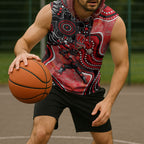 Melbourne Renegades Sleeveless Hoodie Indigenous Dot Art Superhero Batter Tribal Pattern