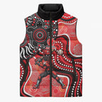 Melbourne Renegades Sleeveless Puffer Jacket Indigenous Dot Art Superhero Batter Tribal Pattern