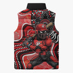 Melbourne Renegades Sleeveless Puffer Jacket Indigenous Dot Art Superhero Batter Tribal Pattern
