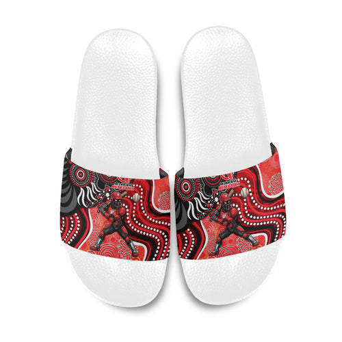 Melbourne Renegades Slide Sandals Indigenous Dot Art Superhero Batter Tribal Pattern