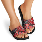 Melbourne Renegades Slide Sandals Indigenous Dot Art Superhero Batter Tribal Pattern