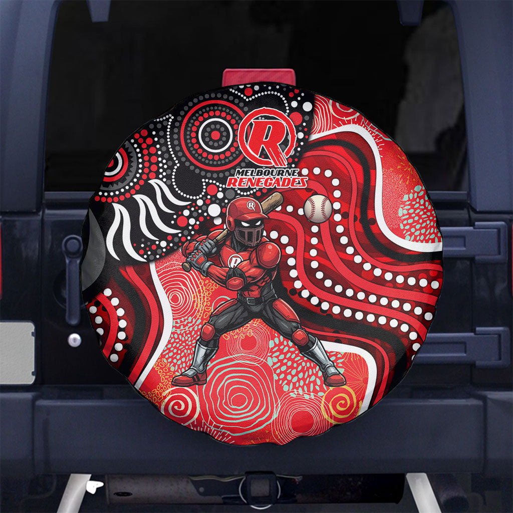 Melbourne Renegades Spare Tire Cover Indigenous Dot Art Superhero Batter Tribal Pattern