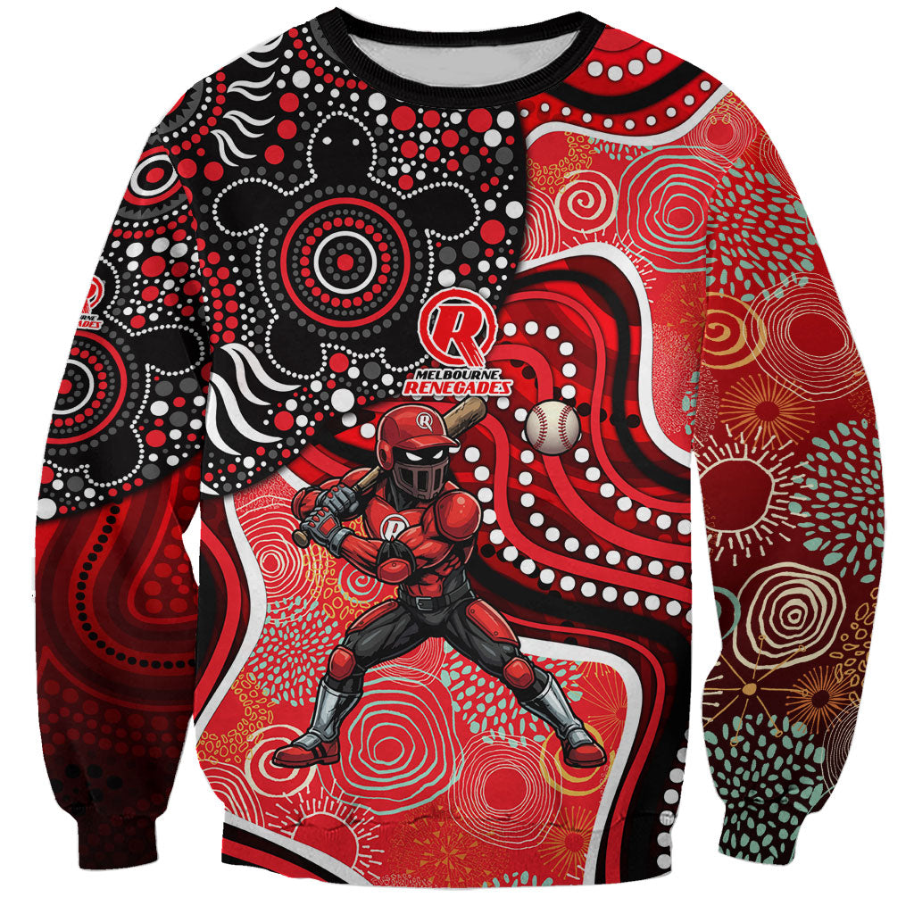 Melbourne Renegades Sweatshirt Indigenous Dot Art Superhero Batter Tribal Pattern