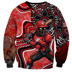 Melbourne Renegades Sweatshirt Indigenous Dot Art Superhero Batter Tribal Pattern