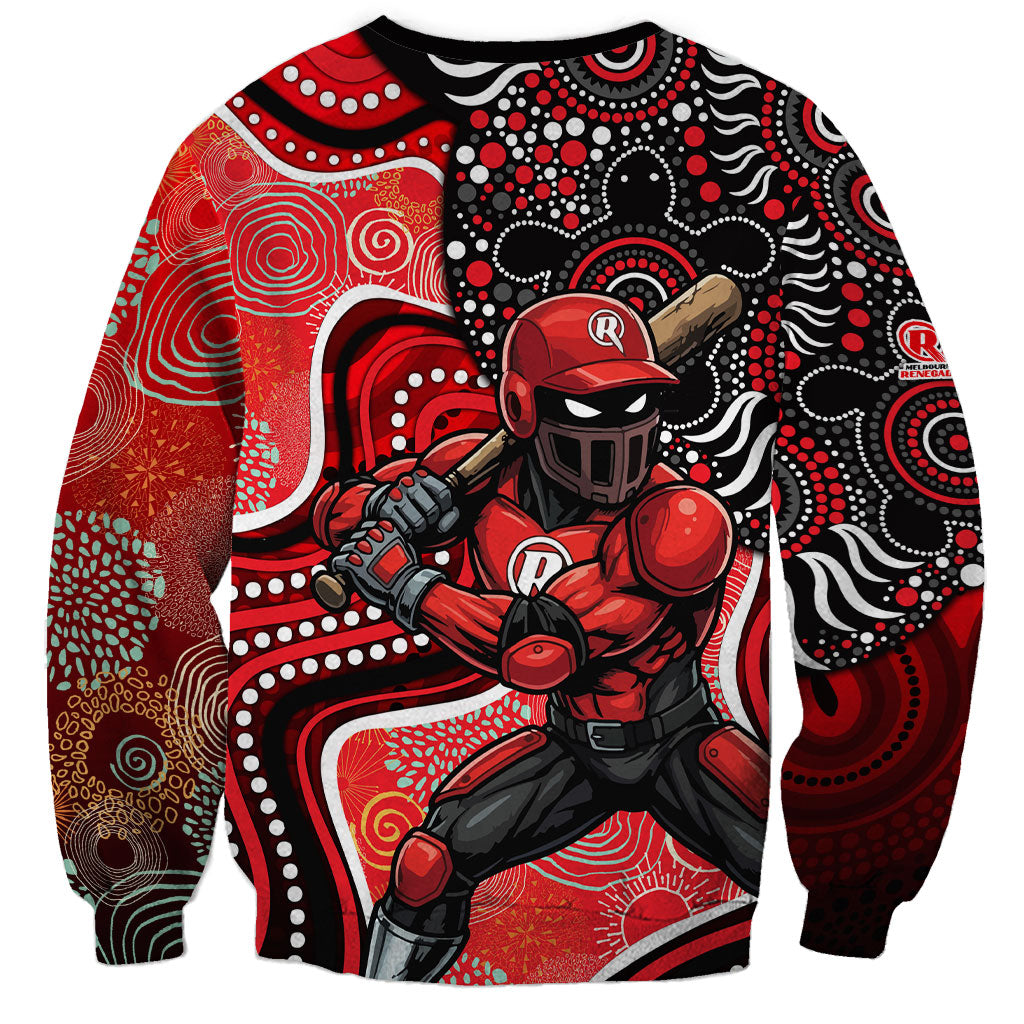 Melbourne Renegades Sweatshirt Indigenous Dot Art Superhero Batter Tribal Pattern