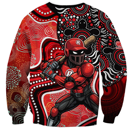 Melbourne Renegades Sweatshirt Indigenous Dot Art Superhero Batter Tribal Pattern
