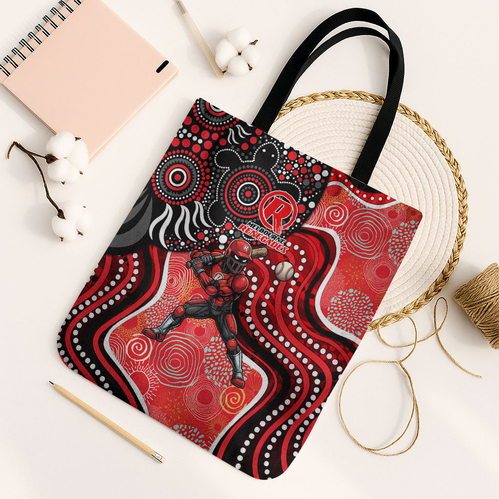 Melbourne Renegades Tote Bag Indigenous Dot Art Superhero Batter Tribal Pattern