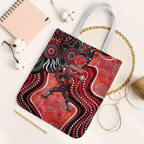 Melbourne Renegades Tote Bag Indigenous Dot Art Superhero Batter Tribal Pattern