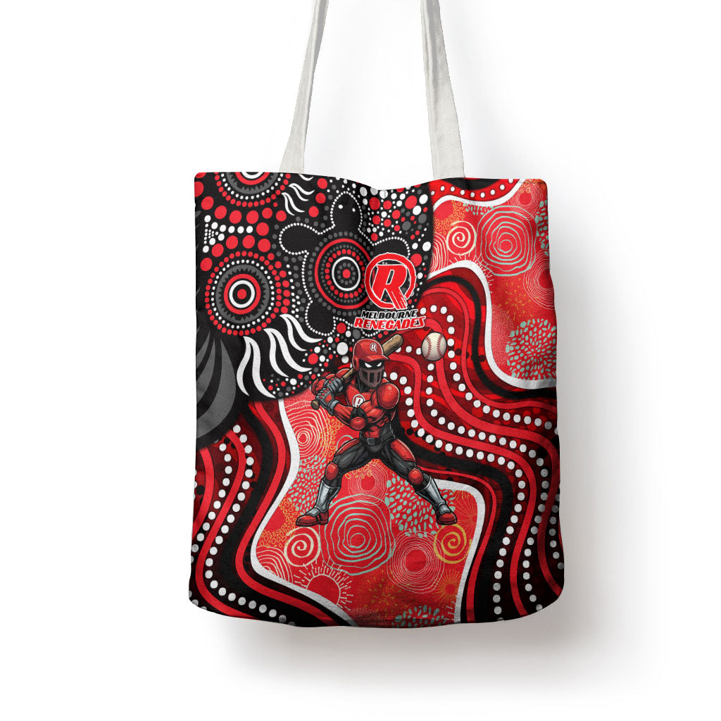 Melbourne Renegades Tote Bag Indigenous Dot Art Superhero Batter Tribal Pattern